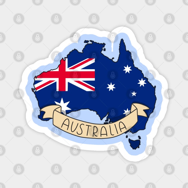 Australia Flag Map Magnet by Sofia Sava