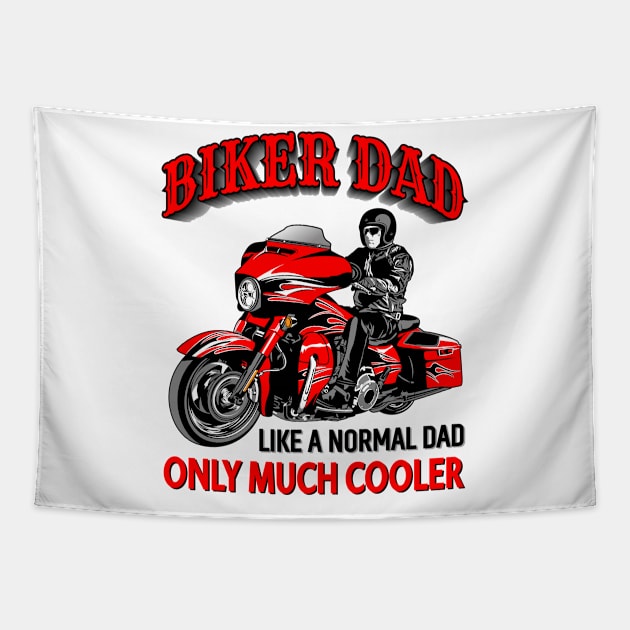 Biker Dad like a normal dad only much cooler Tapestry by Lekrock Shop