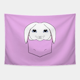 Cute White Rabbit in the Pocket Tapestry