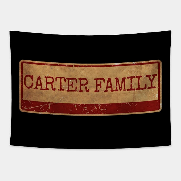 Aliska text red retro Carter Family Tapestry by Aliska