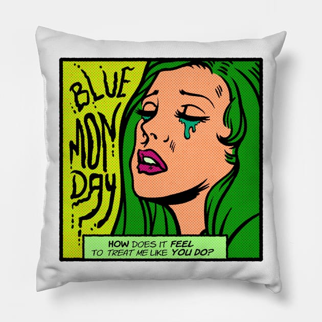 Blue Monday Pillow by designedbydeath