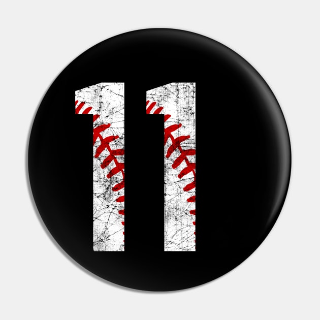 TeeCreations Vintage #11 Baseball Laces Baseball Mom Jersey Love Baseball T-Shirt Sticker