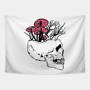 Fungi Skull Tapestry