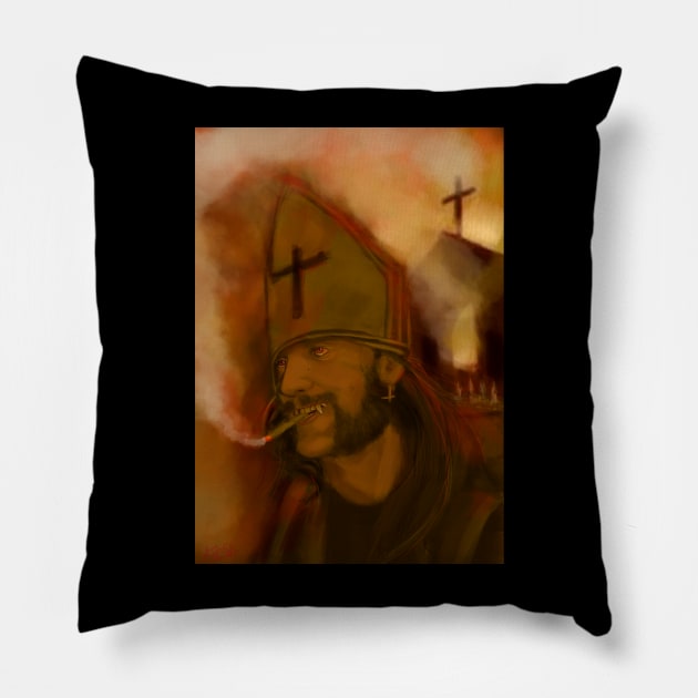 Motorhead Lemmy Pillow by Alan Frost artwork