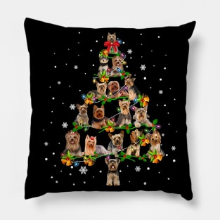 Yorkshire Terrier Christmas Tree Pillow