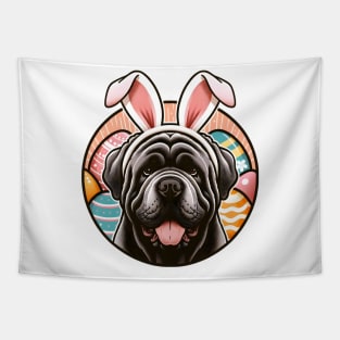 Neapolitan Mastiff's Easter Joy with Bunny Ears Tapestry