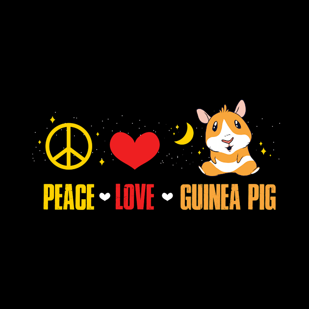 Peace Love Guinea Pig Funny Guinea Pig Gift by CatRobot