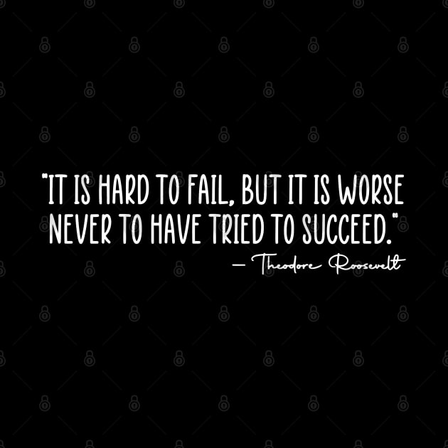 Theodore Roosevelt Hard To Fail Success Quote by zap