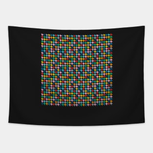 Dogtooth Rainbow Black Tapestry