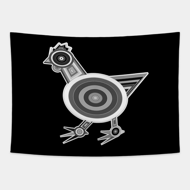 Grey Chicken Tapestry by Shrenk