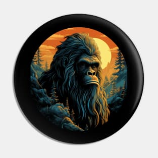 Vintage Retro Sunset Bigfoot Pin