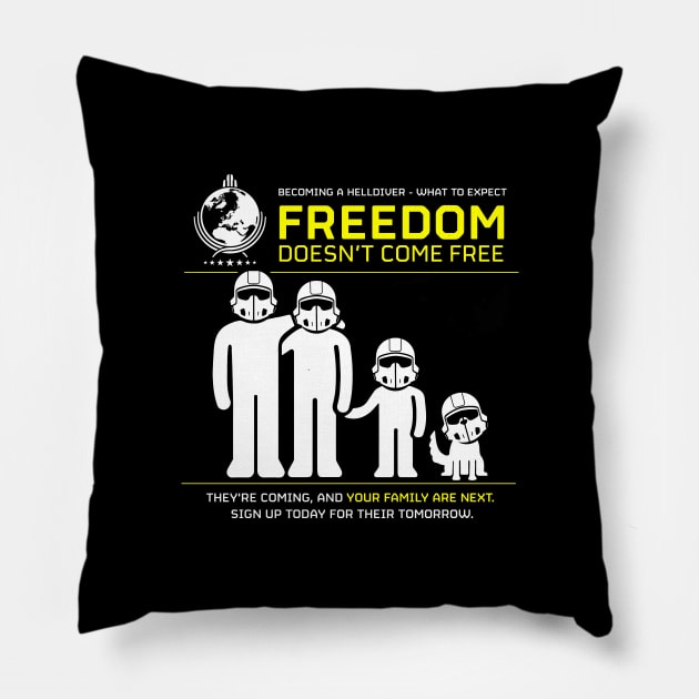 Freedom Doesn't Come Free Pillow by lightsdsgn