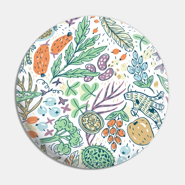 Fruit & Leaf Pattern Pin by NocClub