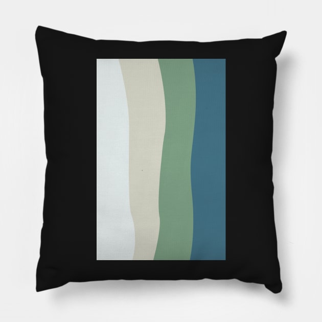 Moss green stripes patterns Pillow by Hoahip