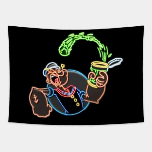 Popeye neon bg Tapestry