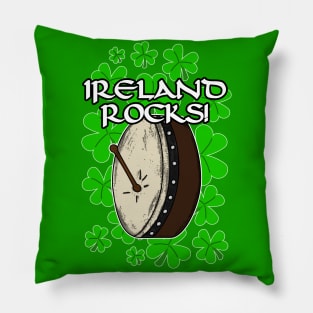 Ireland Rocks Bodhran Irish St Patrick's Day Pillow