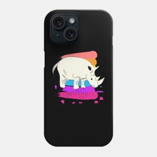 Zimbabwe Rhino travel poster Phone Case