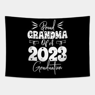 Funny Proud Grandma of 2023 Graduate Graduation Family Tapestry