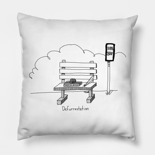 Deforrestation Pillow by Making Faces Caricatures