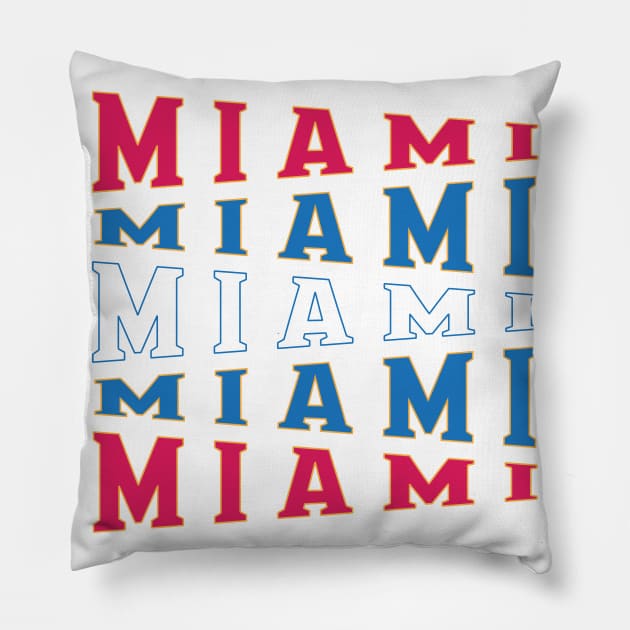 TEXT ART USA MIAMI Pillow by LAVA-ROMA-NOVA