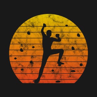 Bouldering Retro Sun Climber Sport Gift T-Shirt