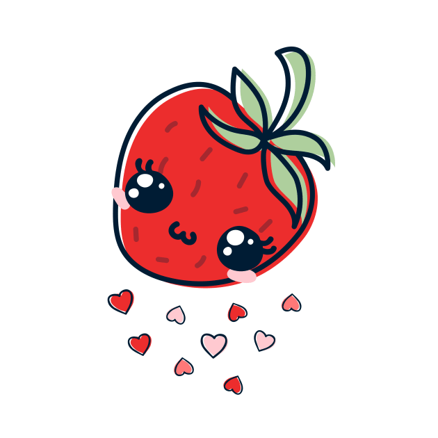 Cute Japanese Strawberry - Anime Style Kawaii Food by PerttyShirty