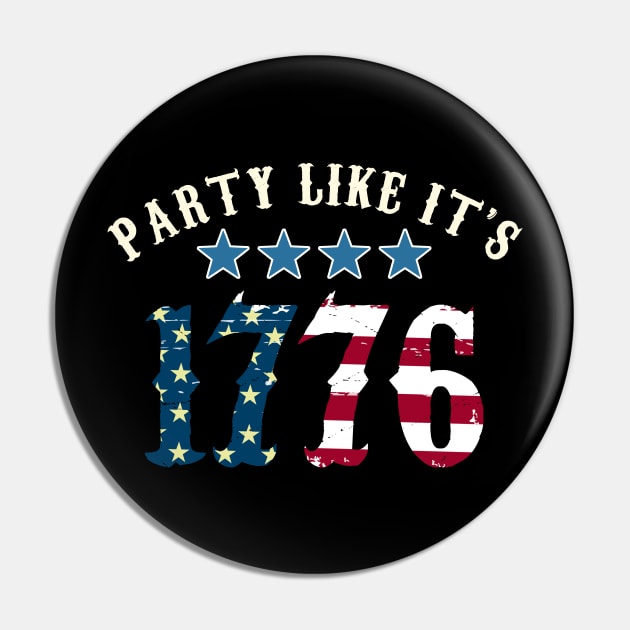 Party Like It's 1776 Funny 4th of july Pin by White Martian