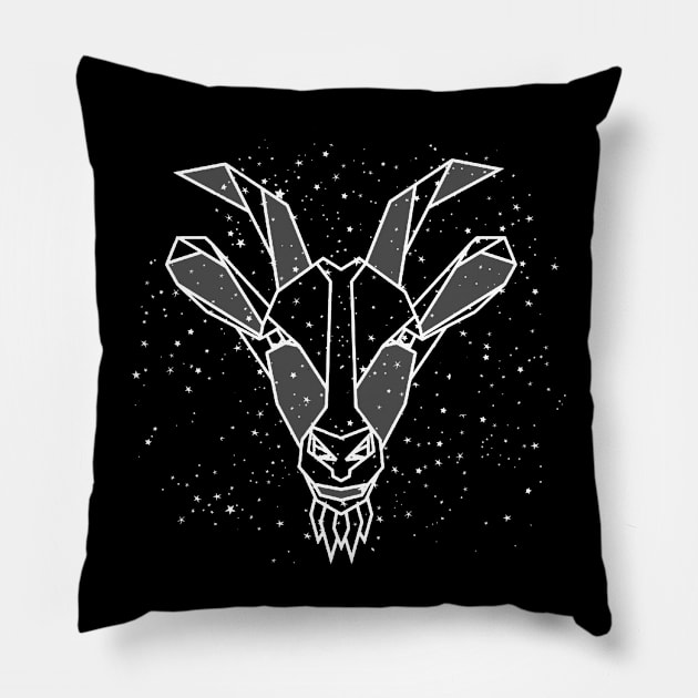 Capricorn Goat Astrological Sign Horoscope Pillow by Mila46