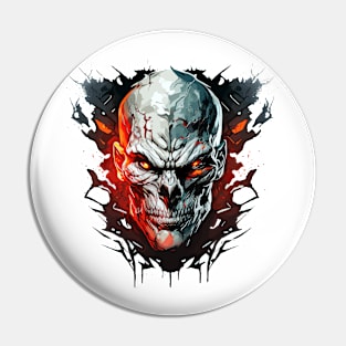 Skull Wild Life Painting Dark Character Spirit Pin