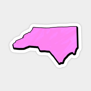 Pink North Carolina Outline Magnet