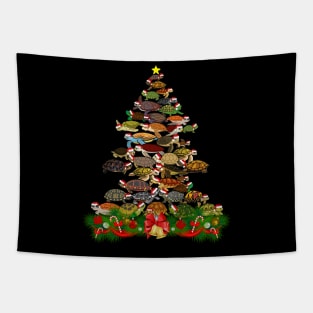 Christmas Tree Crazy Turtle Tapestry