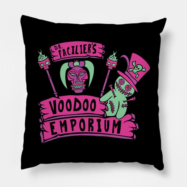 The Voodoo Emporium Pillow by ryandraws_stuff