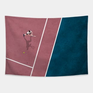 Tennis Player | Aerial Illustration Tapestry