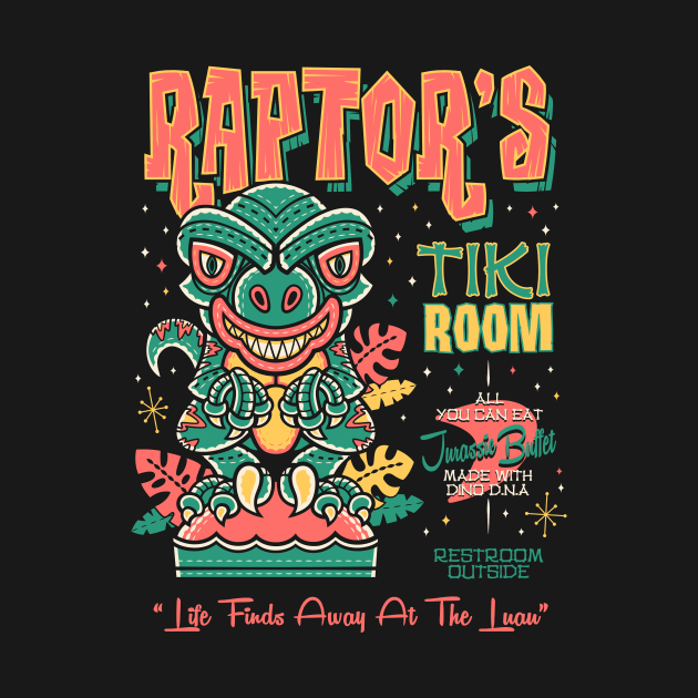 Raptors Tiki Room Creepy Cute Monster Island Vacation by Nemons