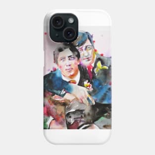 OSCAR WILDE and LORD ALFRED DOUGLAS watercolor portrait.1 Phone Case