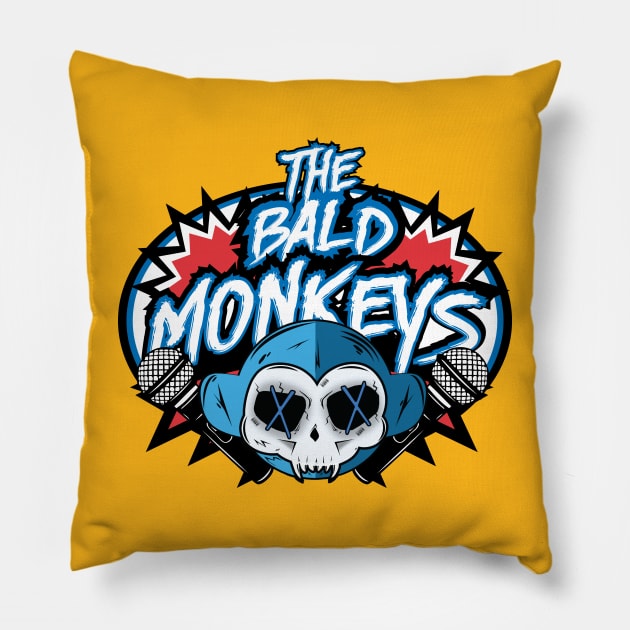 The Bald Monkeys (Glitch Monkey) Pillow by TBM Christopher