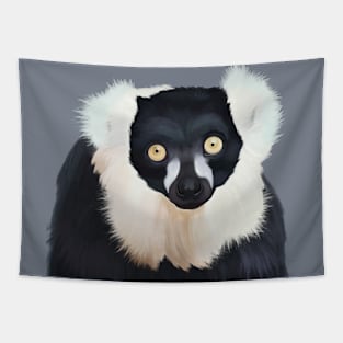 Black and White Ruffed Lemur Tapestry