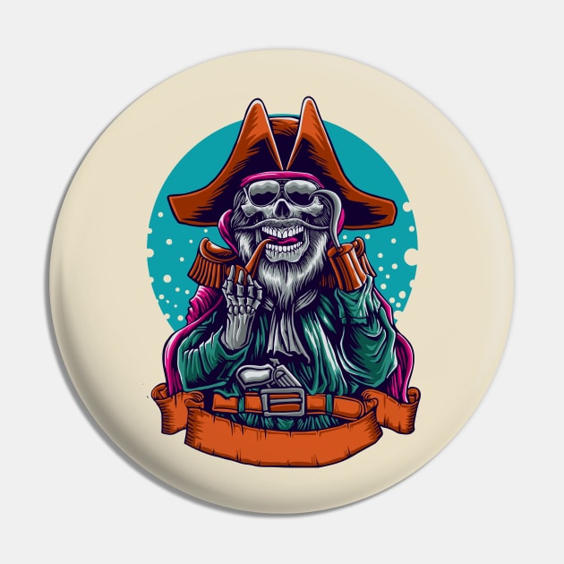 Skull Pirates Illustration Pin by Mako Design 