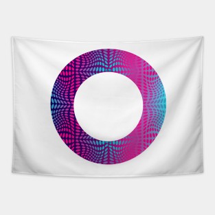 Abstract ornamental Zero sign, abstract circle sign in pink and blue Tapestry