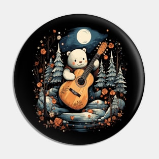 Winter Playing Guitar Pin