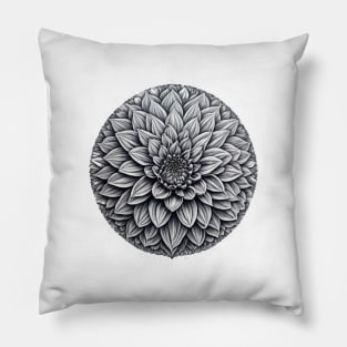 Dahlia Vintage Minimalist Flora Positive Art Deco Pillow