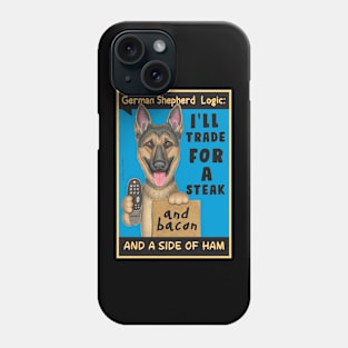 German Shepherd holding remote control Phone Case