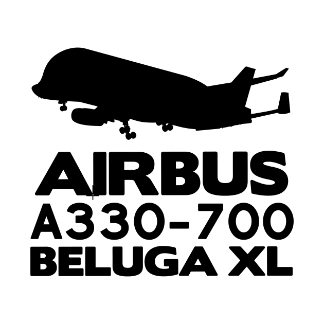 Airbus A330-700 Beluga XL Silhouette Print (Black) by TheArtofFlying