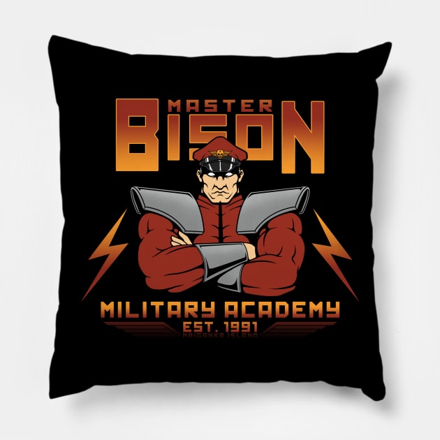 Bison Military Academy Pillow by pigboom