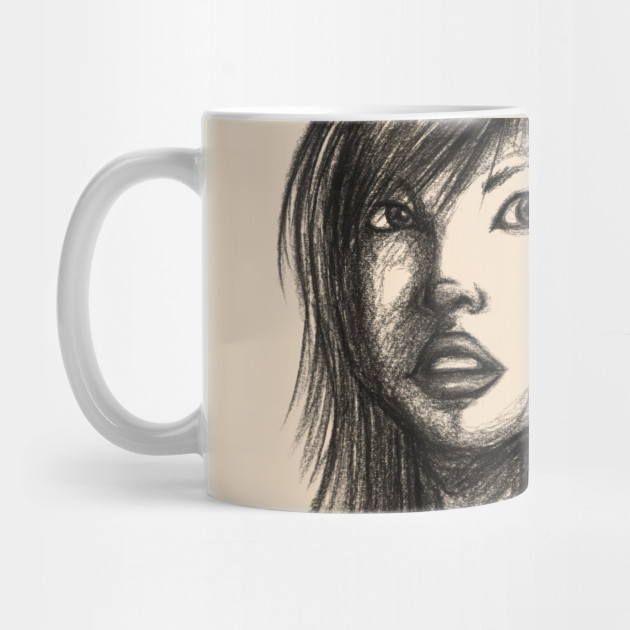 Beautiful Woman Artist Pencil Sketch 2 Asian Woman Mug Teepublic