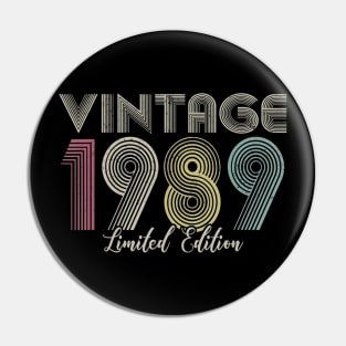 Vintage 1989 Limited Edition Men Women Birthday Pin