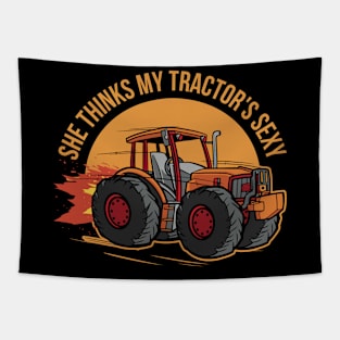 My Tractors Sexy Funny Tractor Gift Tapestry