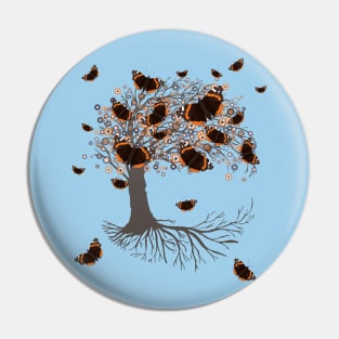 Tree of life with atalanta butterflies Pin