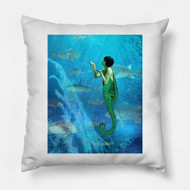 Pearls before Mermaids Pillow by Loveday101