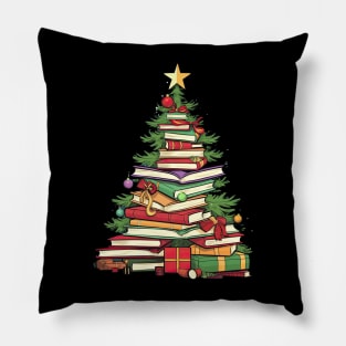 Bookworm Christmas Tree books Pillow